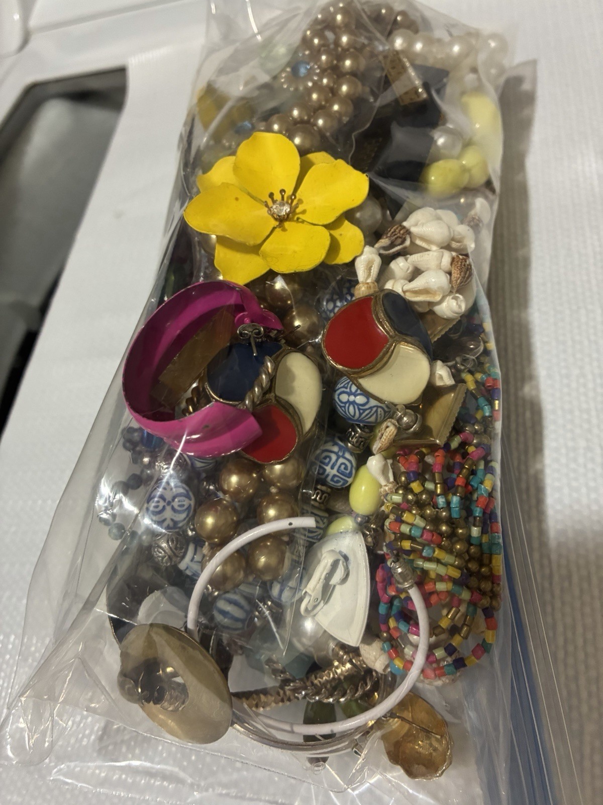 Mixed Costume Jewelry Lot Unsorted Variety Bag 1.57lb lot #3