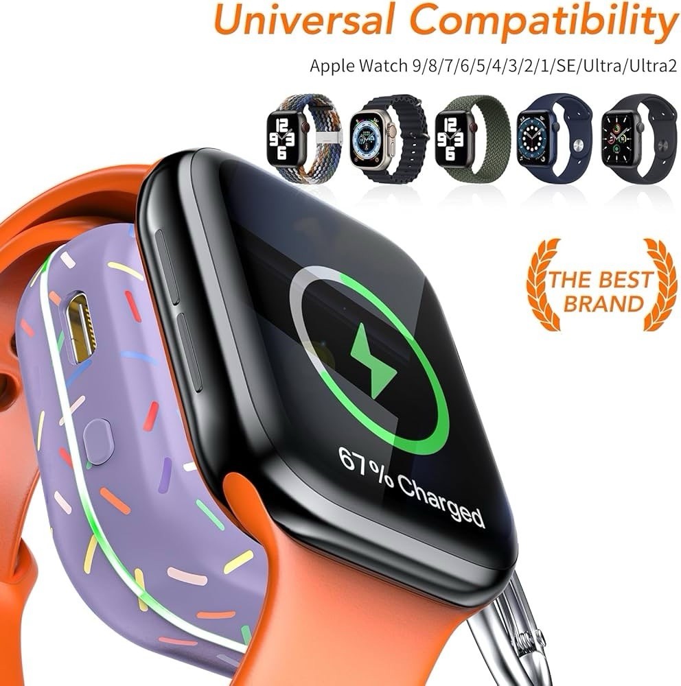 Portable Wireless Charger for Apple Watch Series 10/9/8/UItra/7/6/5/4/3/2/SE/…