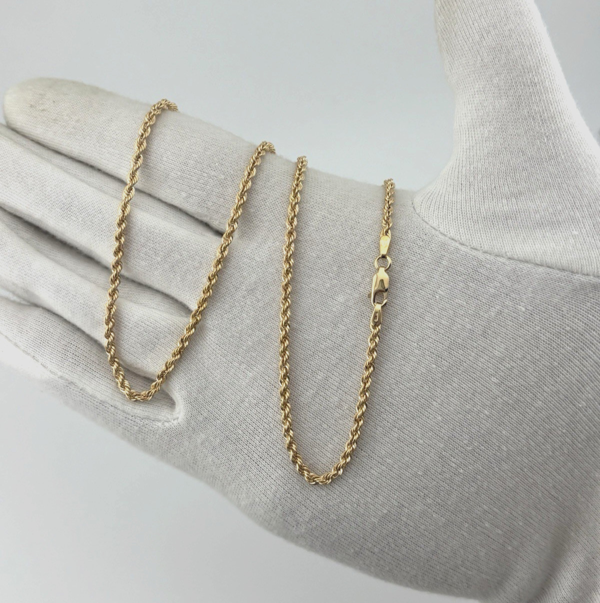9ct Yellow Gold 2.8mm Italian Rope Chains 16 – 24 Inch Hallmarked