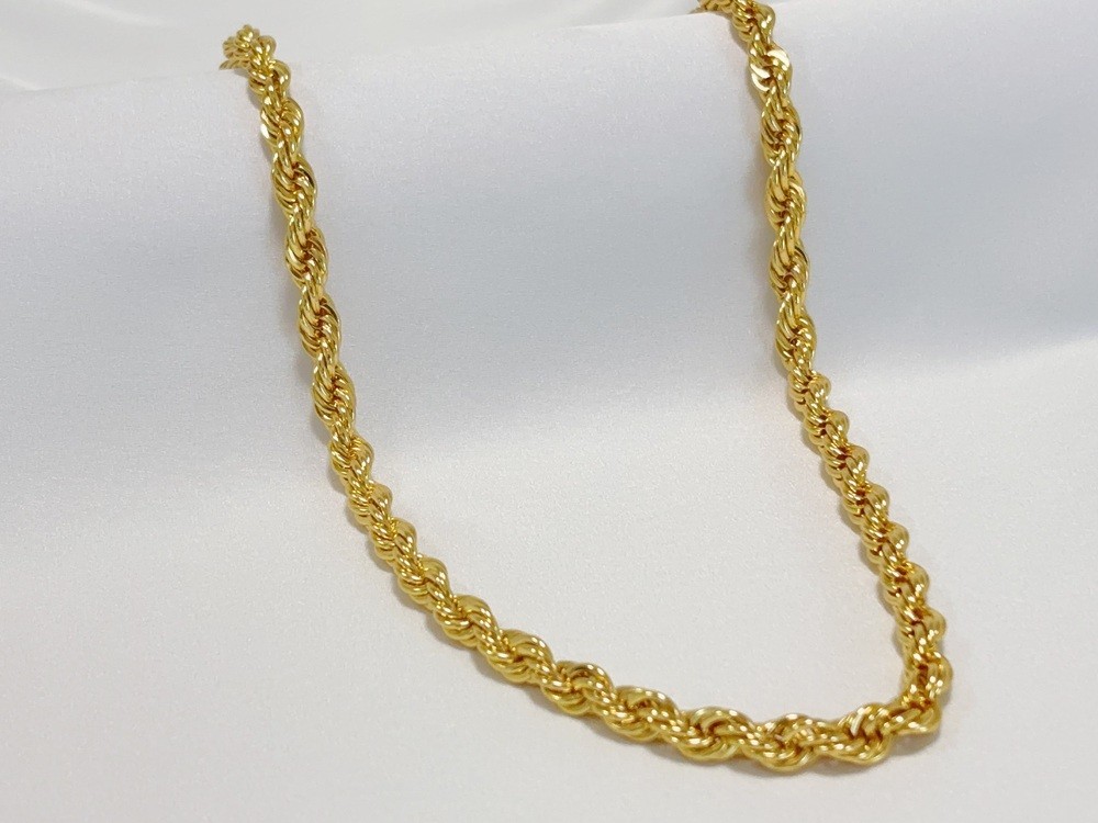 18K Yellow Gold 8mm Rope Chain Link Necklace Bracelet Mens Women 28″