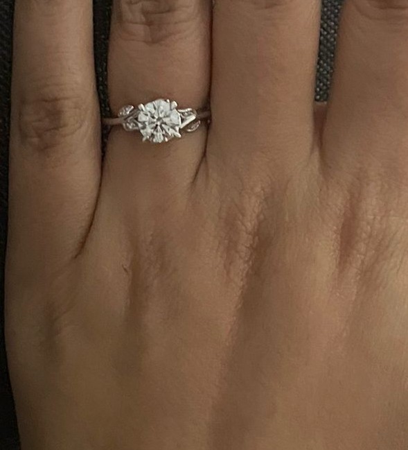 JamesAllen engament ring, 18k white gold, 1.19 ct round lab created
