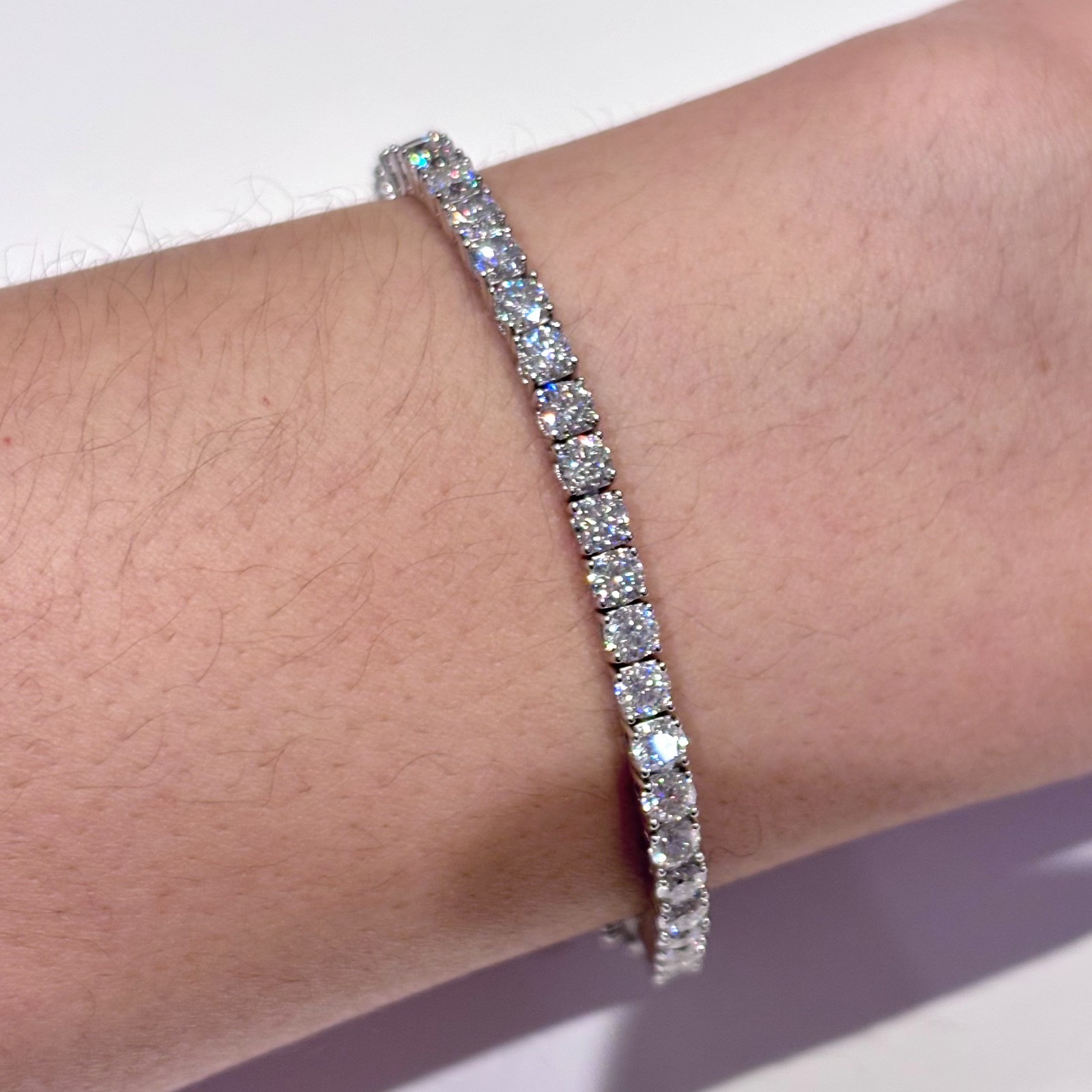 3mm Moissanite Tennis Bracelet 4.6CT VVS1 D 925 Sterling Silver- 6 in (15.24cm)