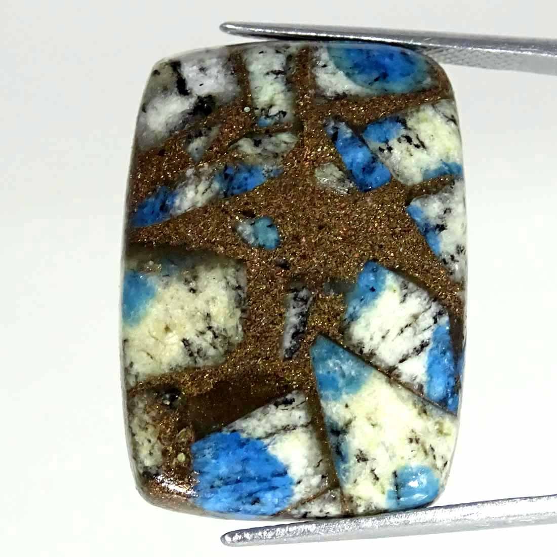 30.10Cts Treated K2 Jasper Copper Turquoise Cushion Cabochon Loose Gemstone