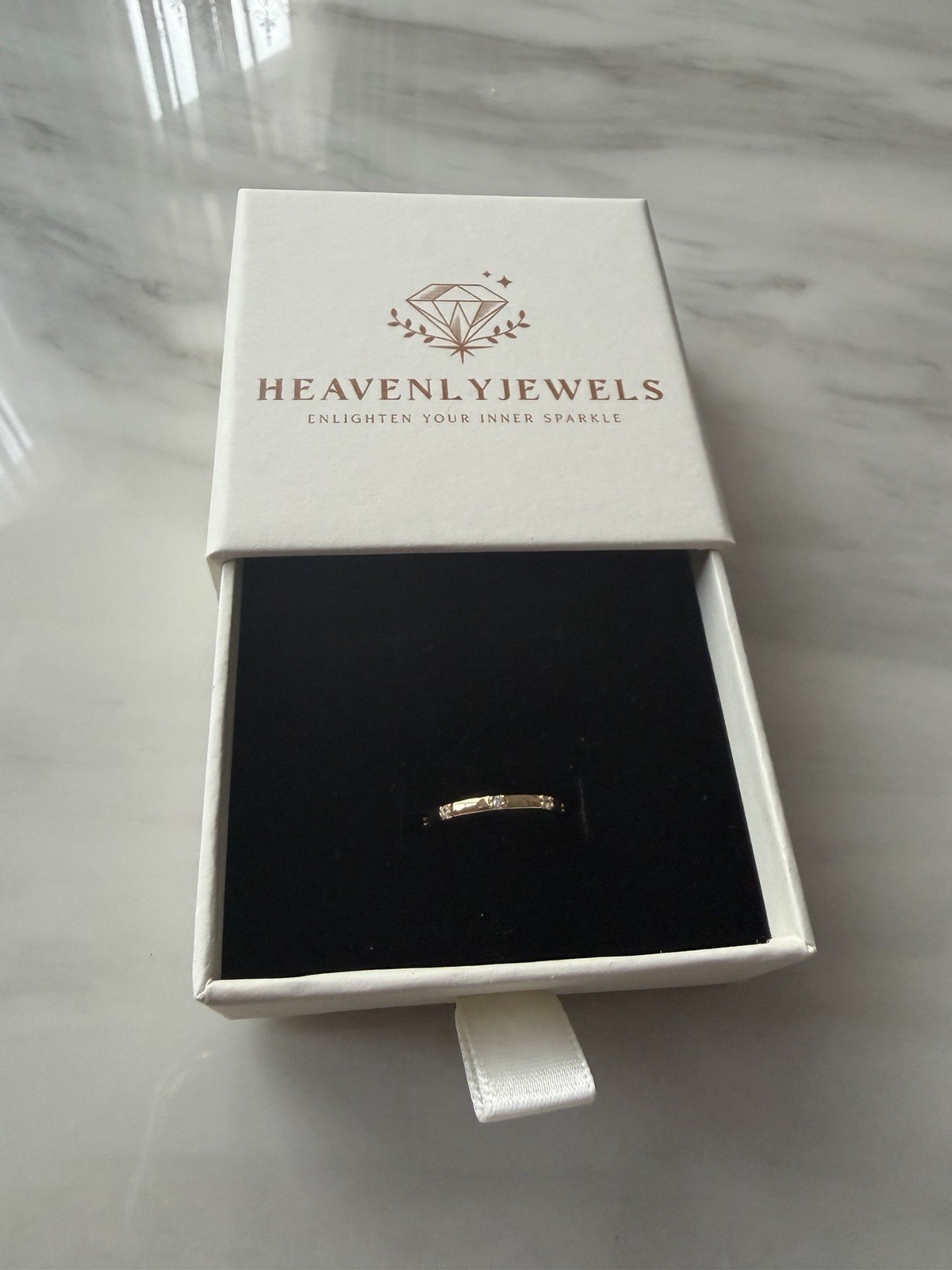 18k Gold Plated 925 Sterling Silver Filled Cubic Zircona Dainty Thin Ring Gift