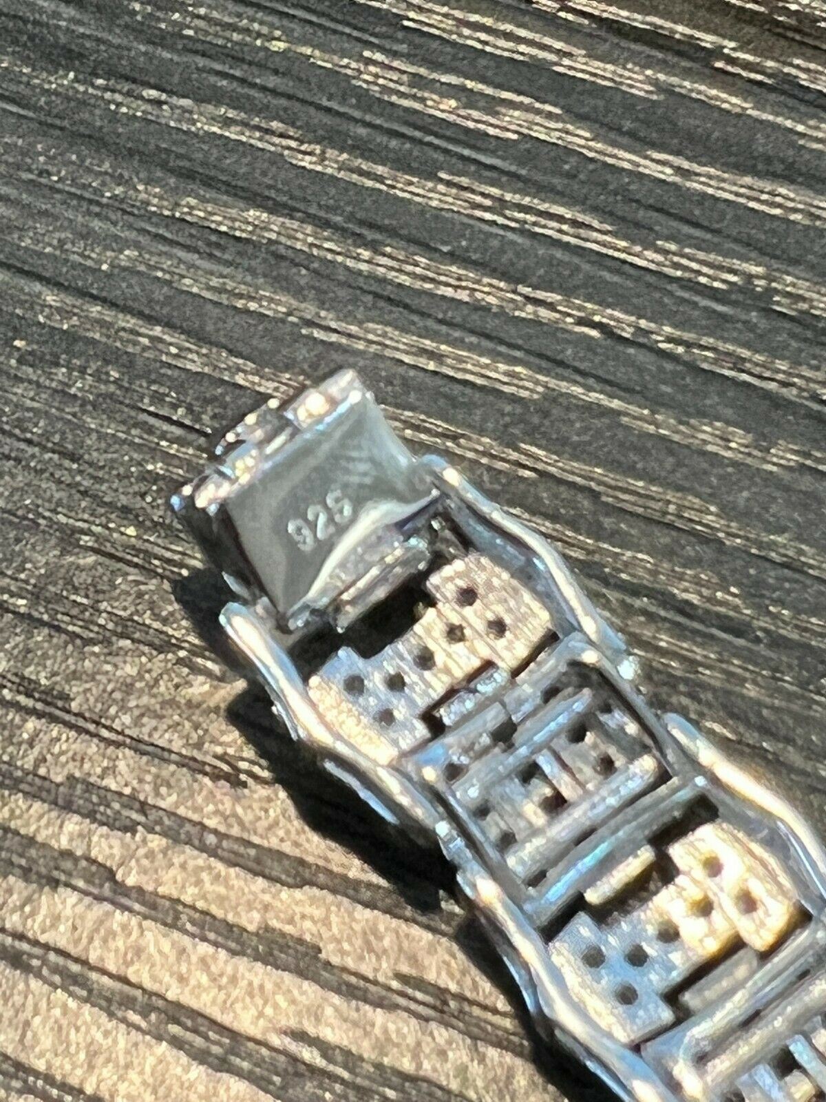Men’s Real 925 Sterling Silver Iced Baguette Hip Hop Bust Down CZ Bracelet