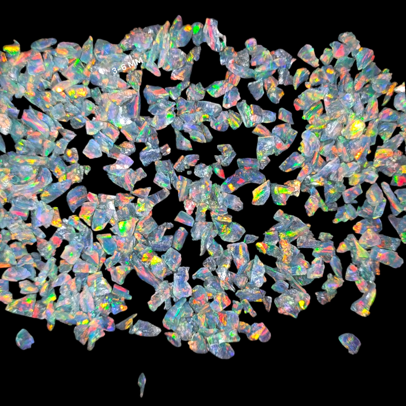 Crushed White Opal Gemstone Coarse All Size Multi Fire Opal For Inlays Work