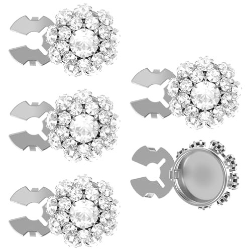 5 Pack Button Covers for Women Blouses, Button Covers Detachable Silver