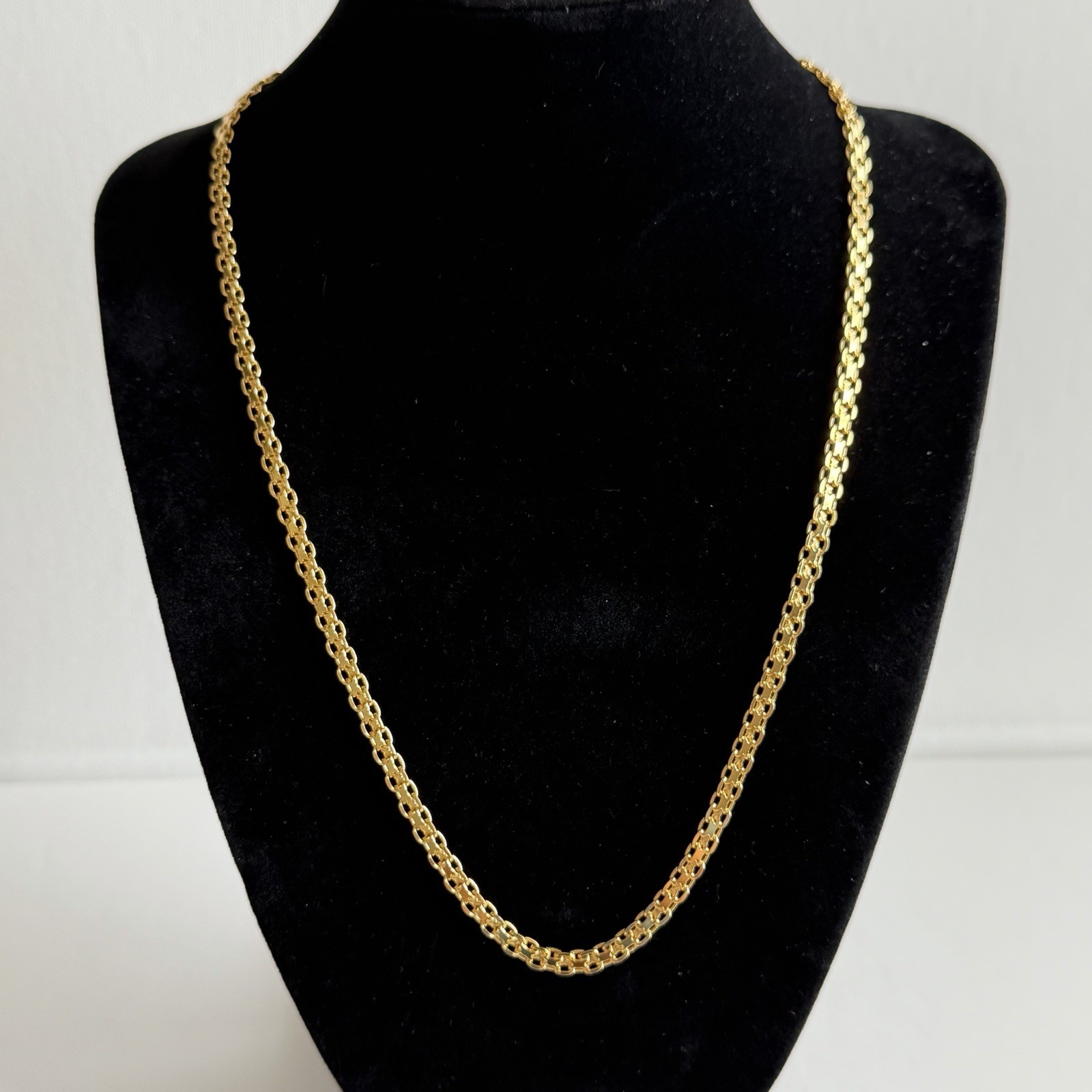 Vintage Milor Italy Sterling Silver 925 Gold Plated Necklace Approx 20 in
