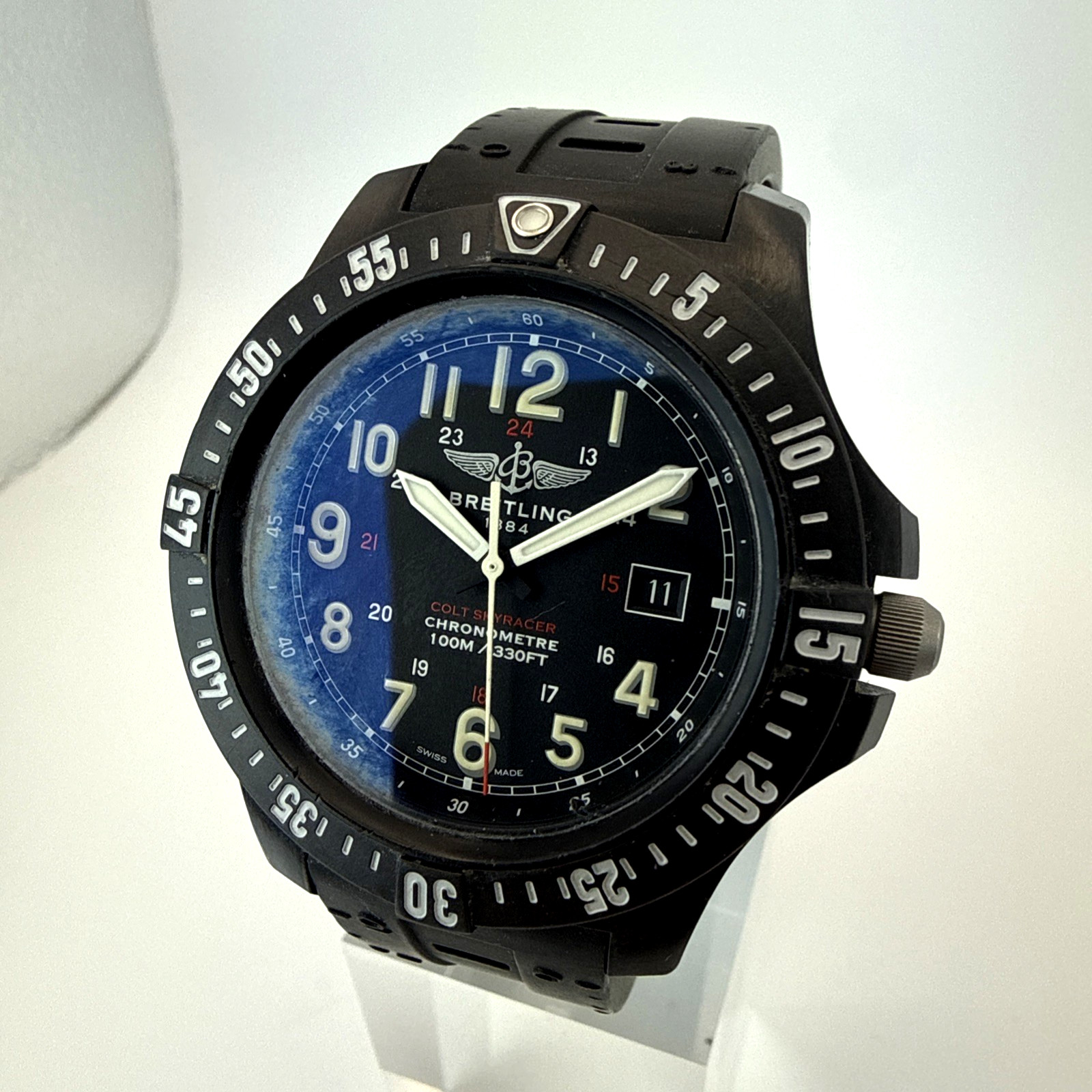 🔥BREITLING Colt Skyracer X74320 Brightlight case Quartz Men’s Watch #W291 Black