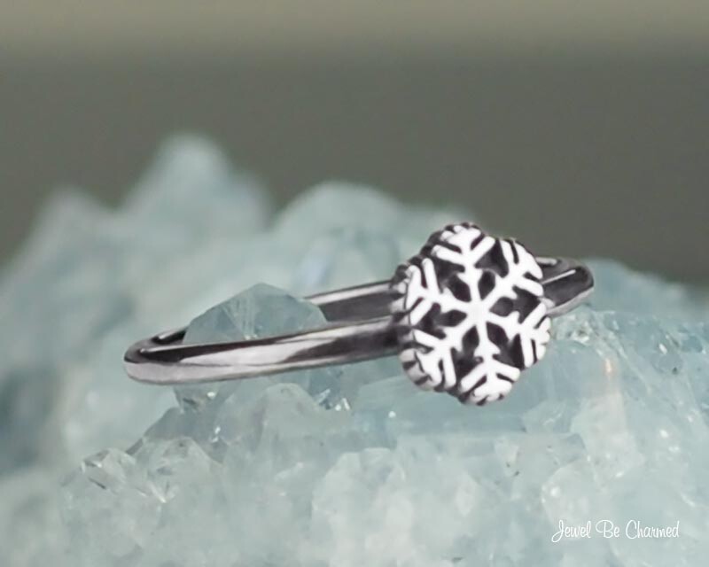 Sterling Silver Tiny Snowflake Ring Handmade Custom Sizes Available Solid .925