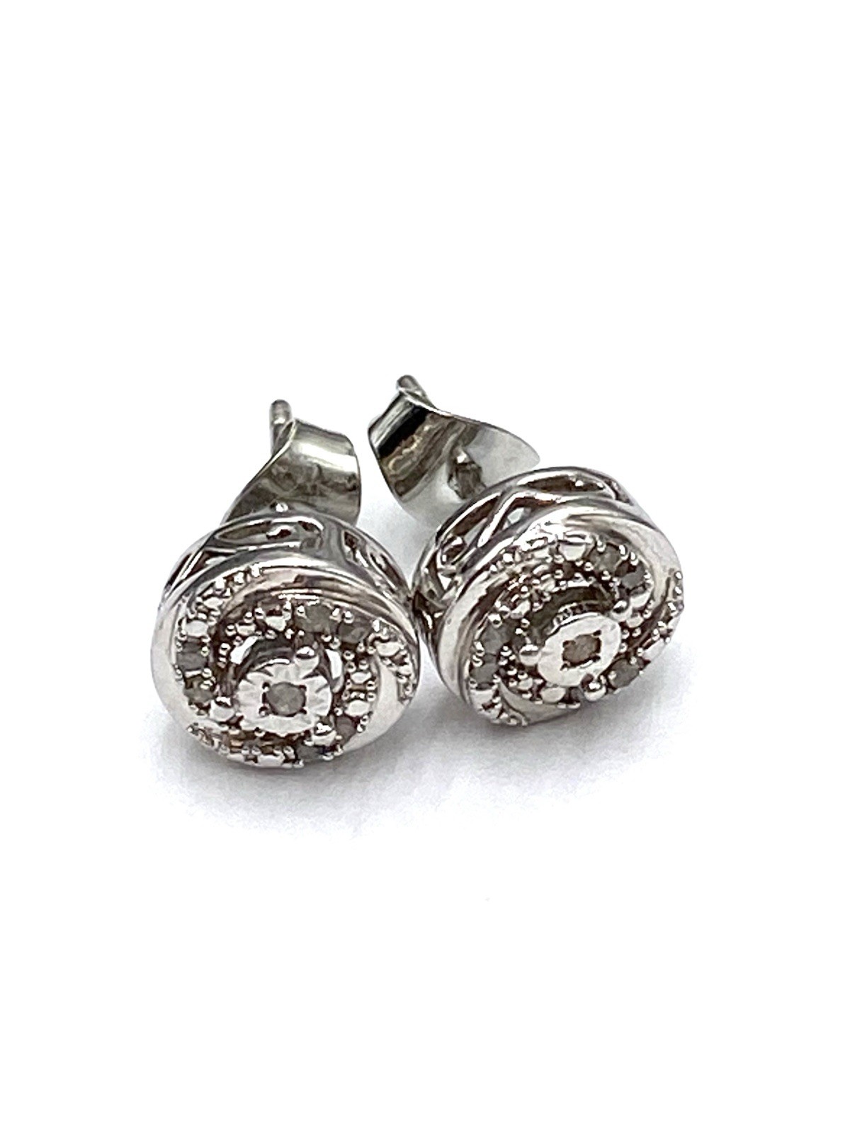 925 OTC Diamonds Earrings Studs Sterling Silver Round