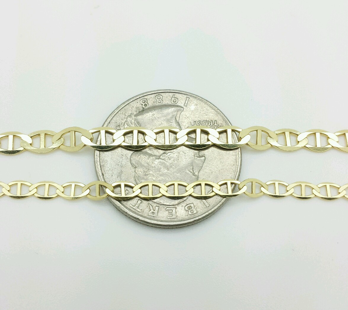14k Solid Yellow Gold Mariner Anchor Chain Bracelet 7″ 8″ 8.5″