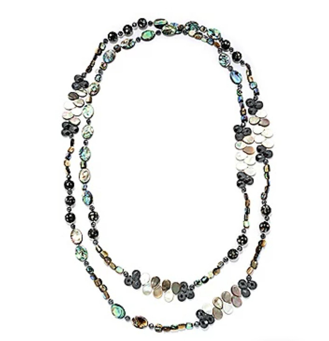 DALLAS PRINCE Necklace Designer GEMS OF THE SEA Multi Gem Bead 72″ M of Pearl