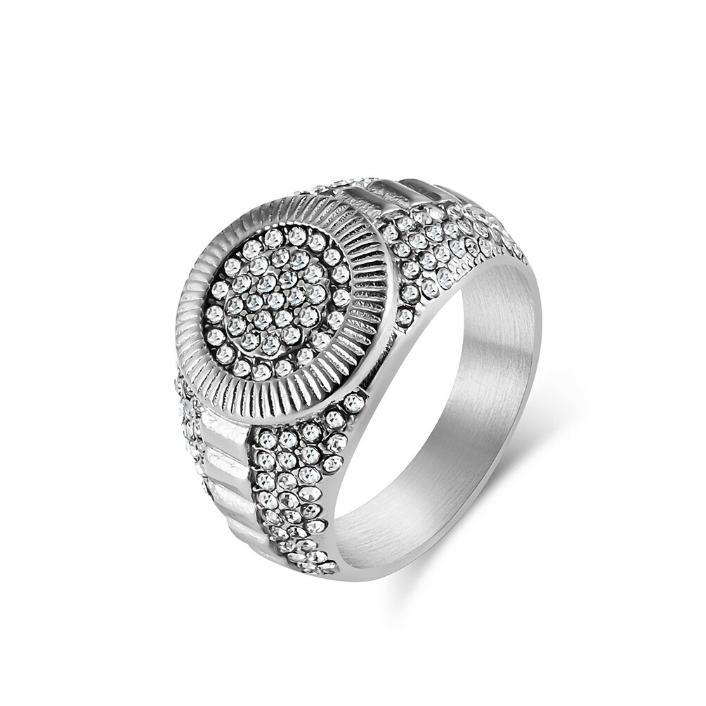 Men Band Ring Stainless Steel Signet Wedding Statement Cocktail Party Gift