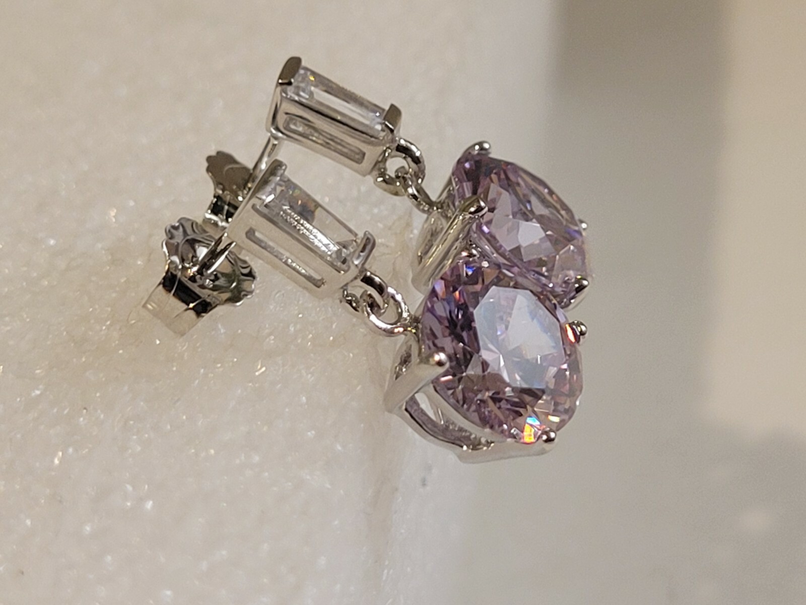 Pale Lavander Amethyst Dangle Earrings