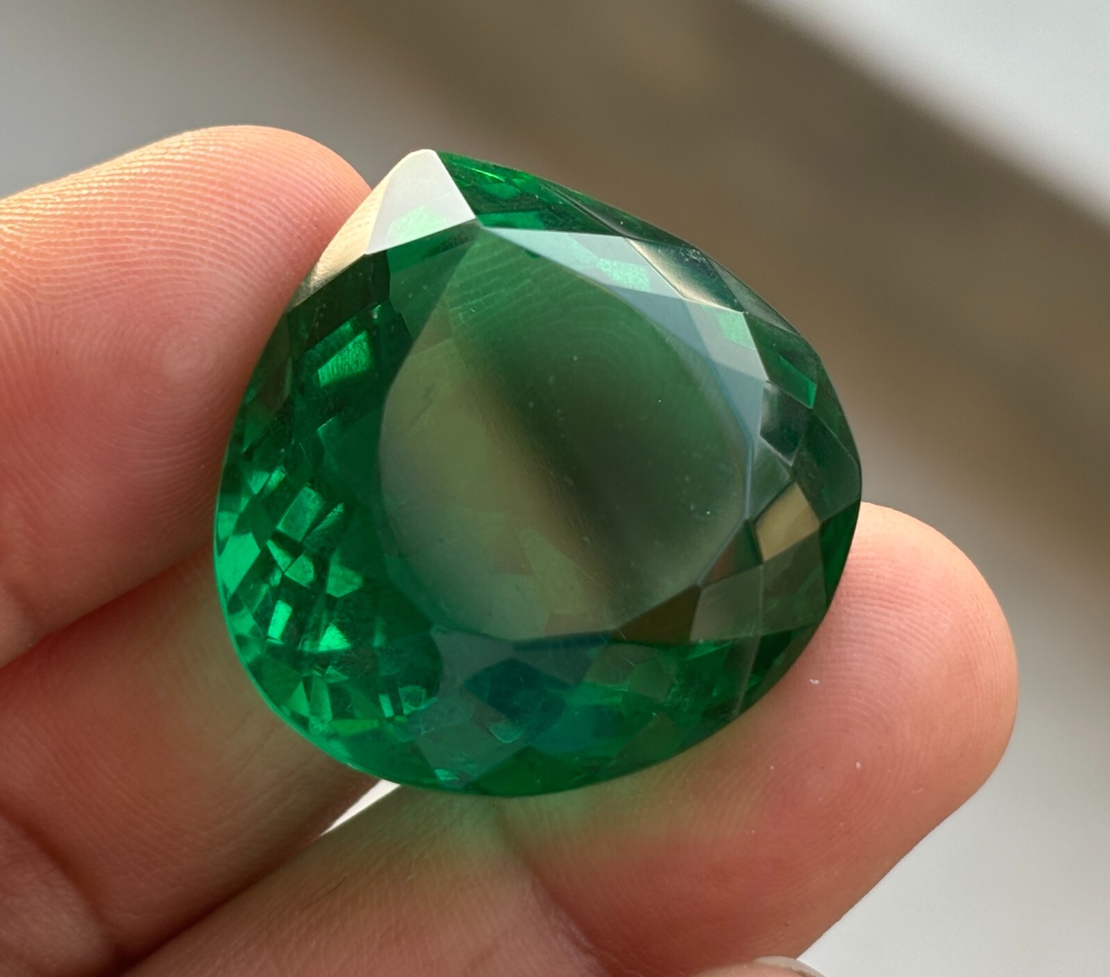Natural Certified 90 Cts Heart Cut Green Emerald Colombian Loose Gemstone