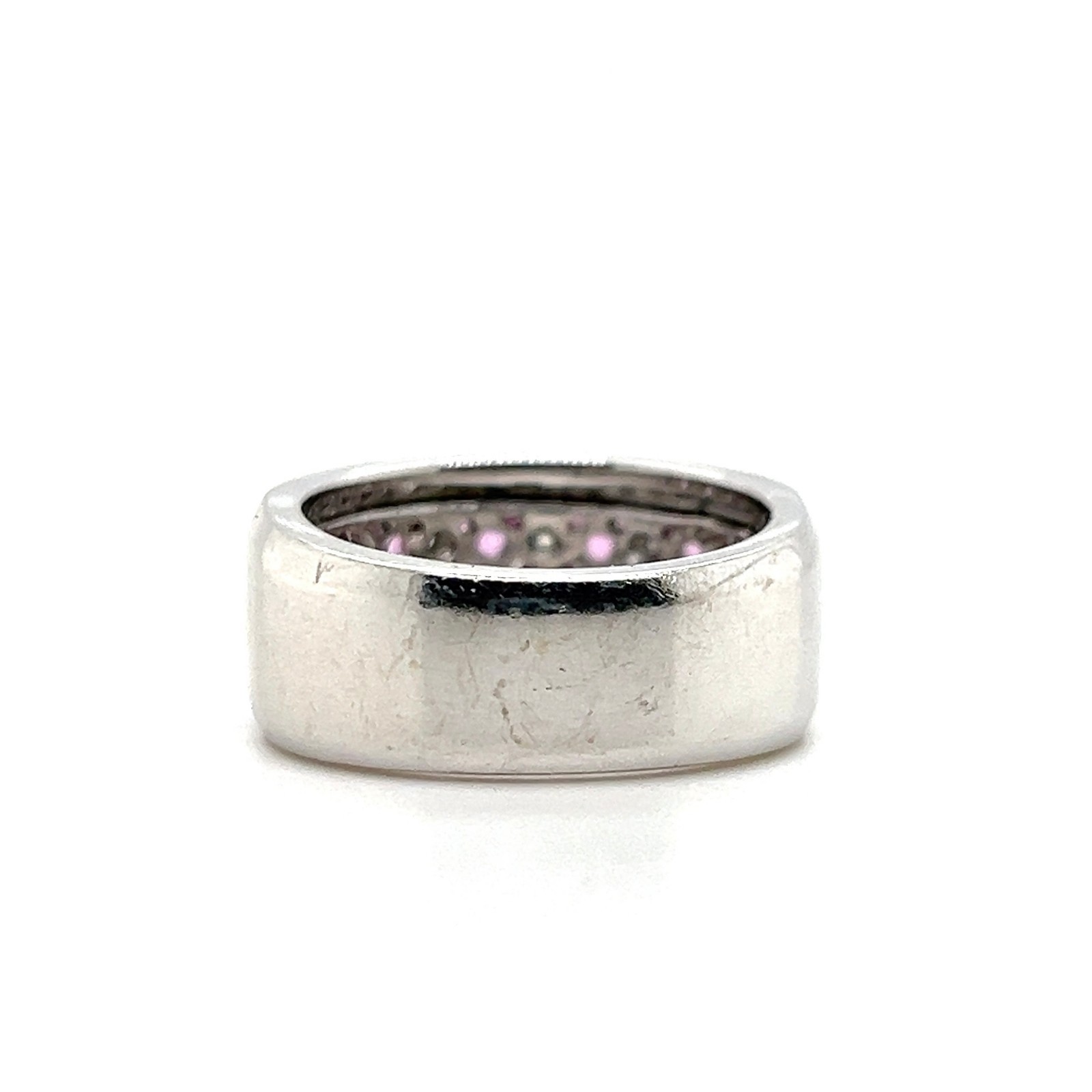 Effy Contemporary 1.60 Carat Pink Sapphire Diamond 14k White Gold Cocktail Band