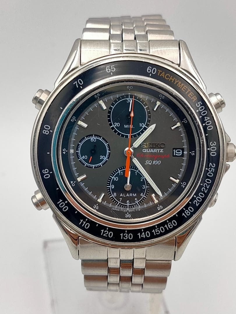 Vintage Seiko SQ100 Chronograph Alarm 7T32-6B50 Quartz JDM Overseas Rare | Japan