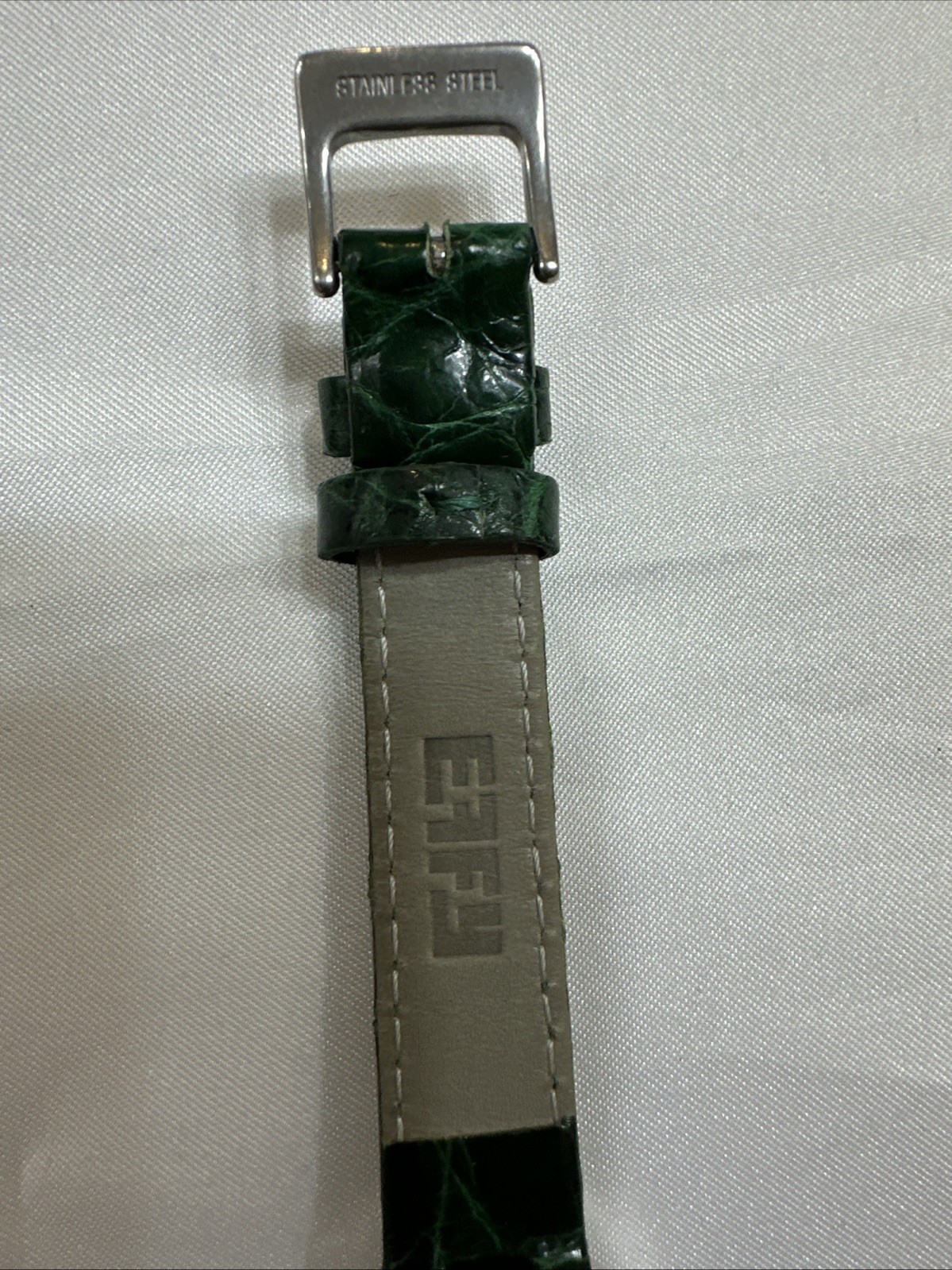 Effy Diamond & Tsavorite 1.78 Ct Swiss Quartz Ladies Watch Green Crocodile Strap