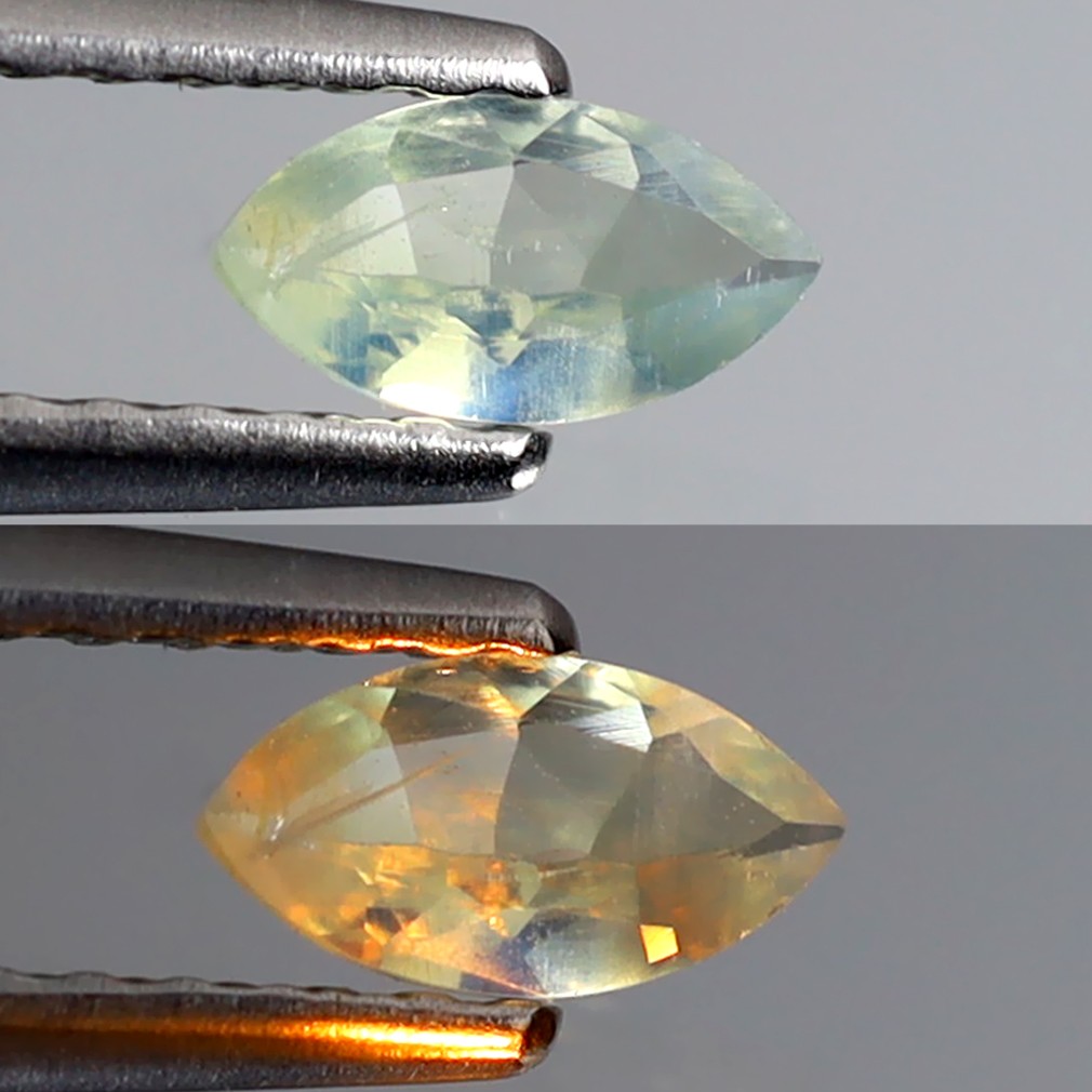 0.20 ct Flashing Marquise (6 x 3mm) Green Un-Heated Natural Alexandrite Gemstone