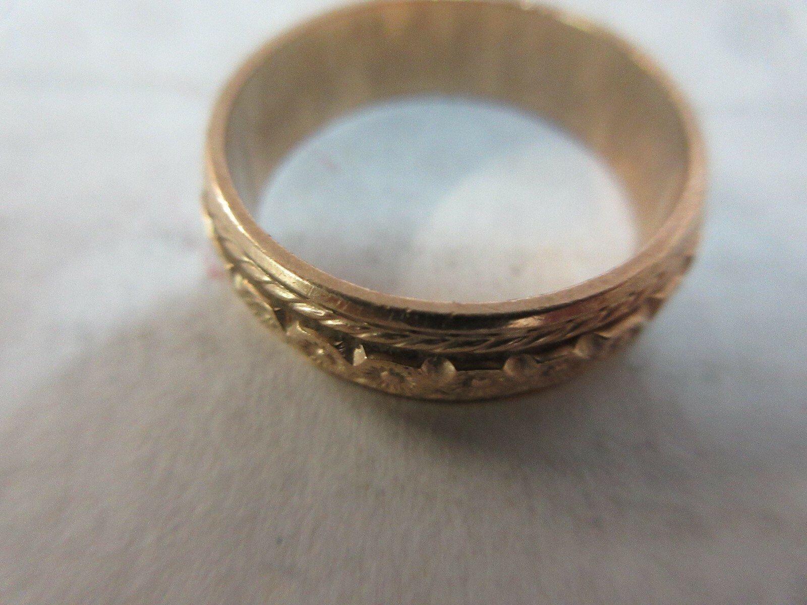 Men’s Wedding Band , 14Kt. Gold , 3/4″X3/4″ , Approx Size 11 1/2 , Weight 0.3 ou