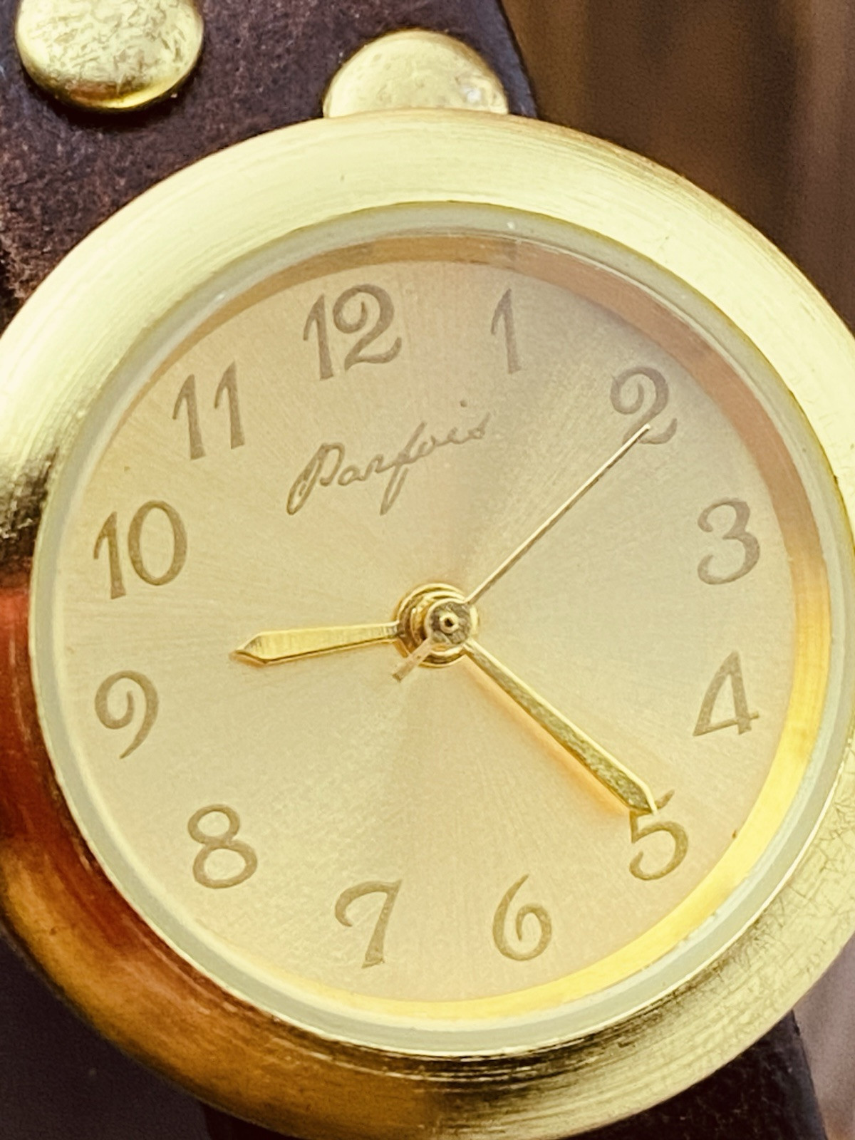 Parfois Watch Women Gold Tone Retro Leather Band New Battery