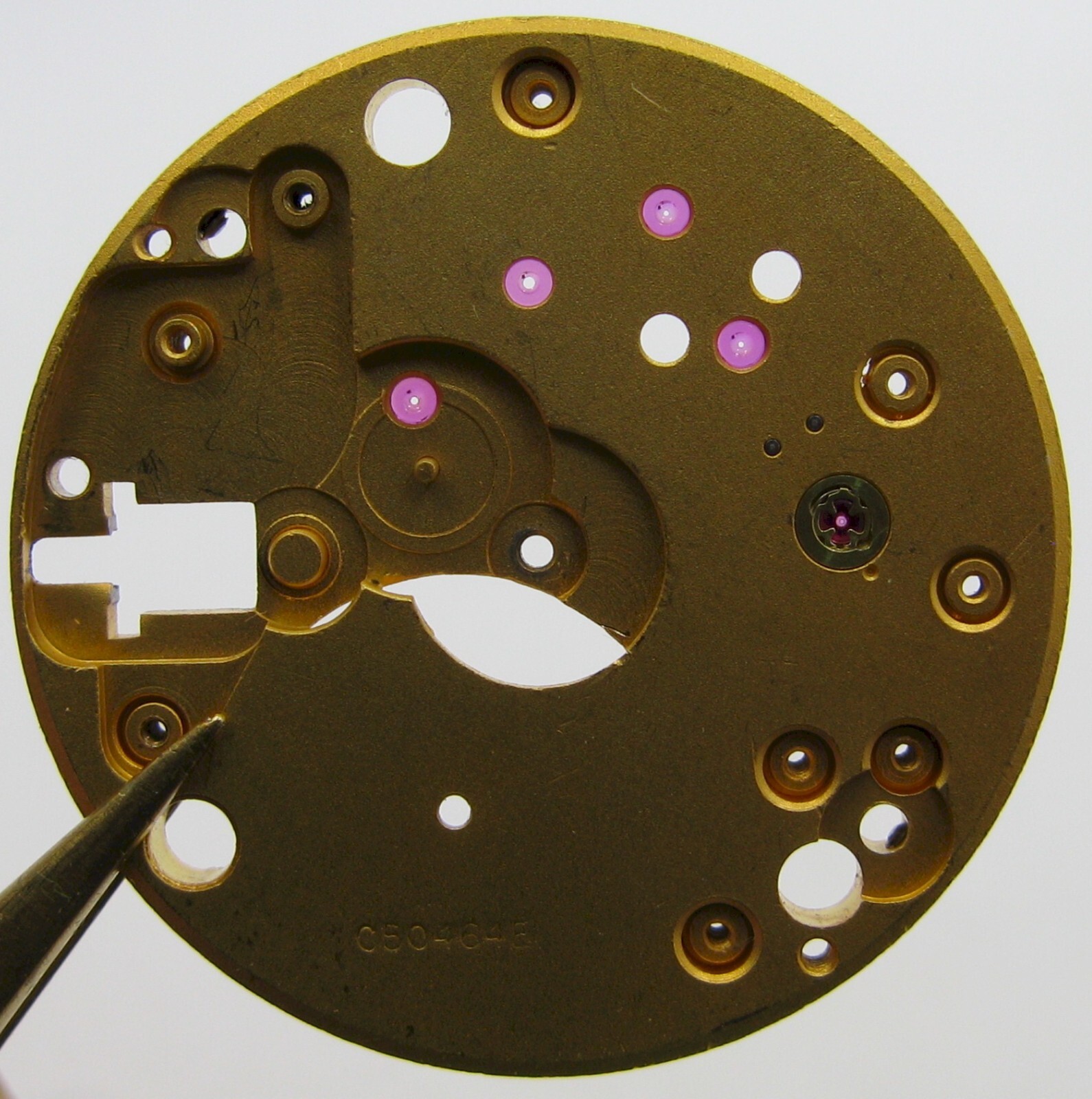 Smiths 12″ C50464E 17 jewels Watch movement part main plate #100