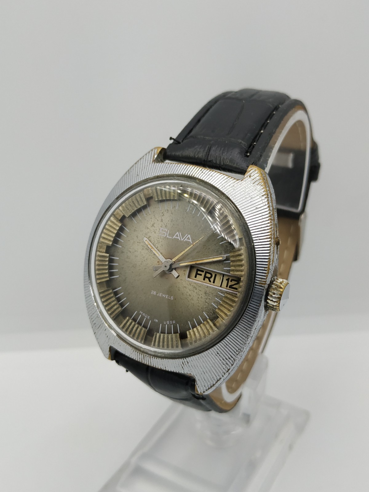 Men’s Dress Vintage Watch SLAVA Retro USSR Mechanical SERVICED Soviet Union ☭