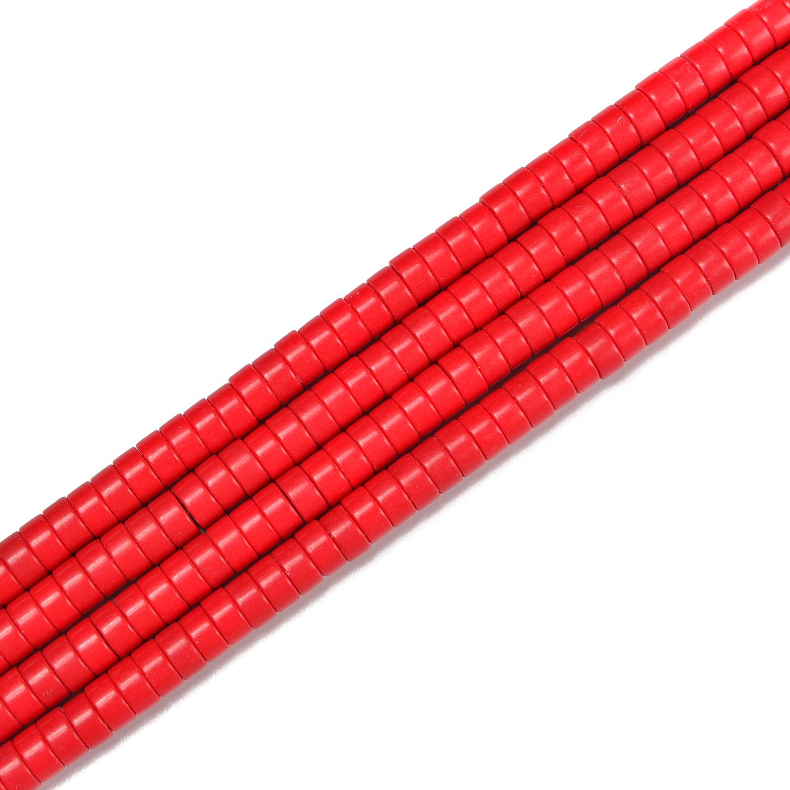 Red Howlite Turquoise Heishi Disc Beads Size 2x4mm 3x6mm 15.5” Strand