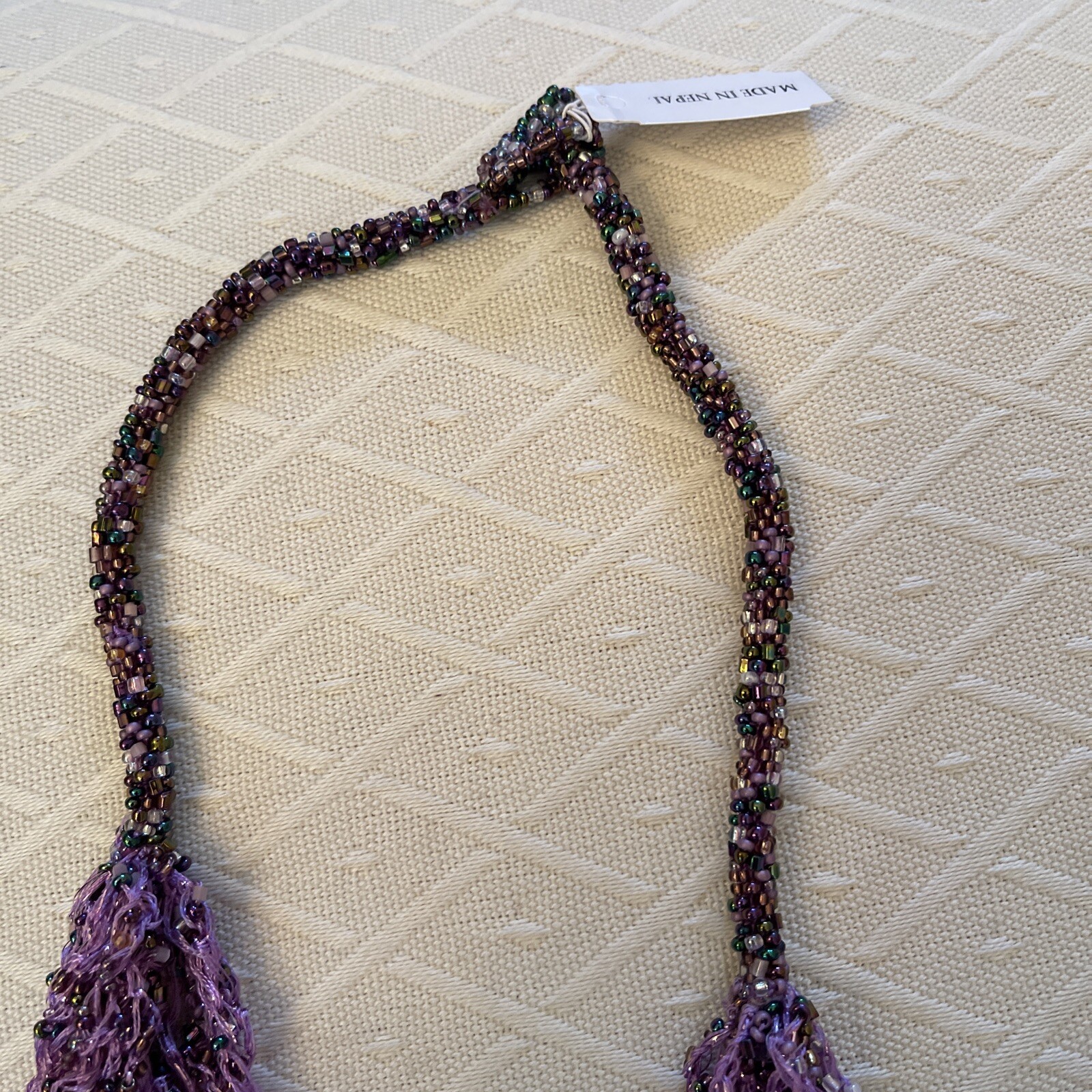 Himalayan Gems Potay Nepal Beaded Multi Strand String Necklace New!