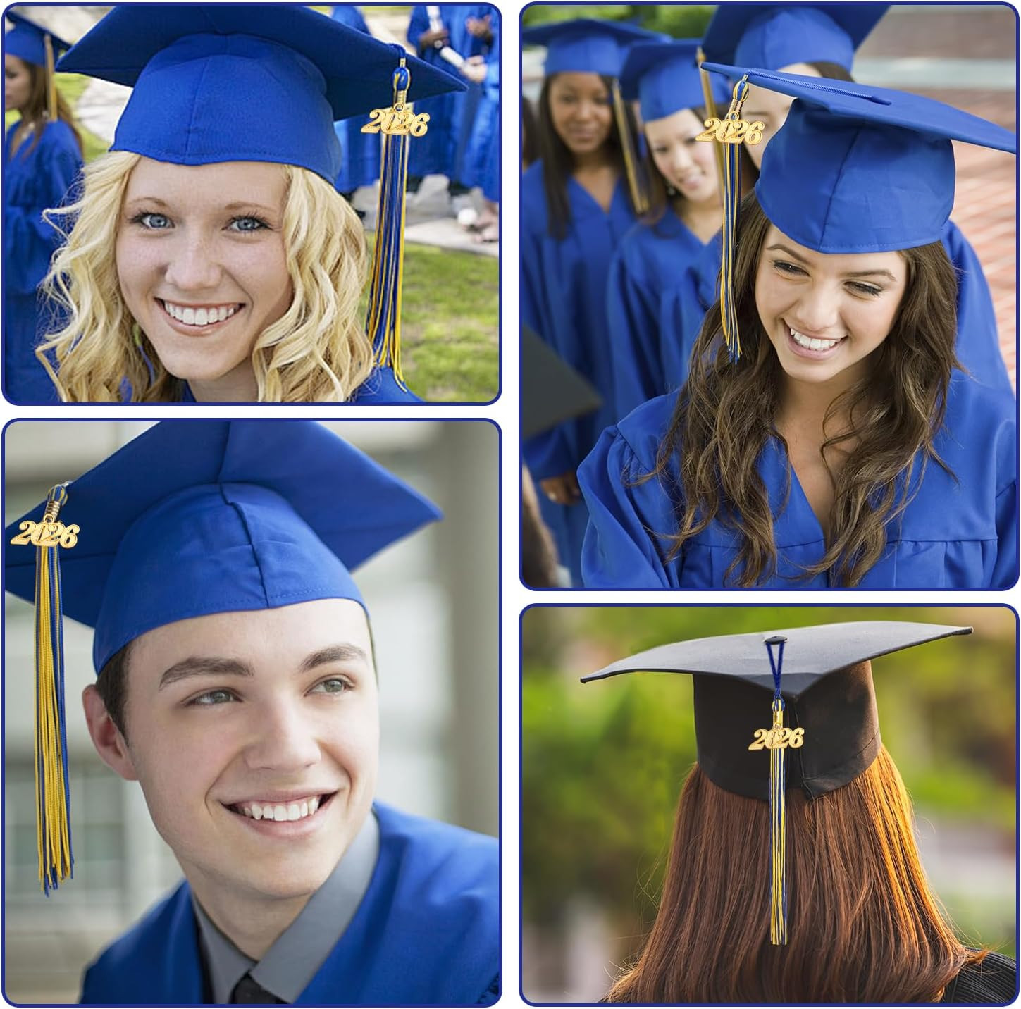 2026 Tassel Graduation, Blue and Gold Graduation Tassel, 2026 Tassel Charms for
