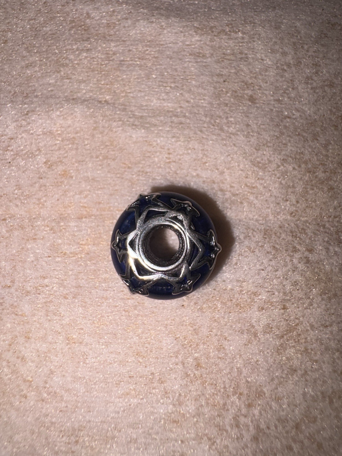 Pandora S925 ALE Blue Murano Glass Star Charm Bead