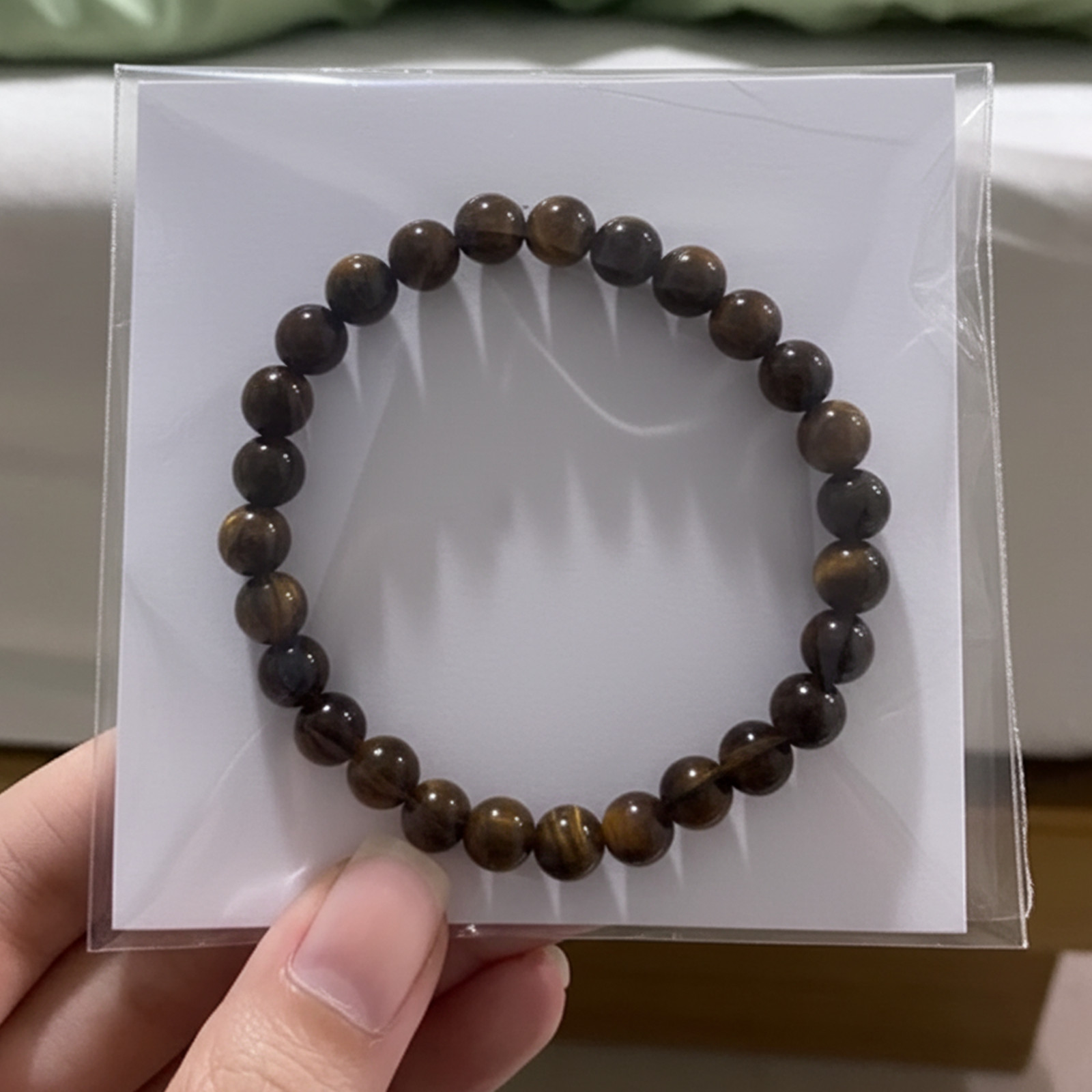 Tiger Eye Bracelet Round Beaded Crystal Beads Stretch Bracelet Men’s Womens 6 mm