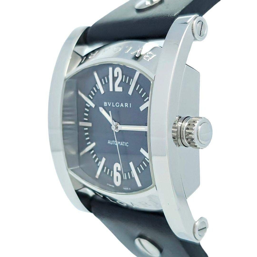 BVLGARI Assioma AA48S Automatic Black Dial Men’s Watch New Leather Strap