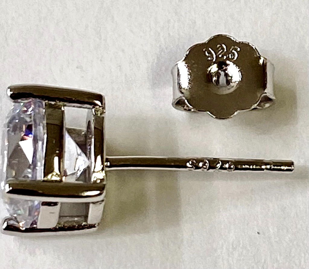 Diamonique Platinum Clad 100-Facet 3.00cttw Stud Earrings QVC