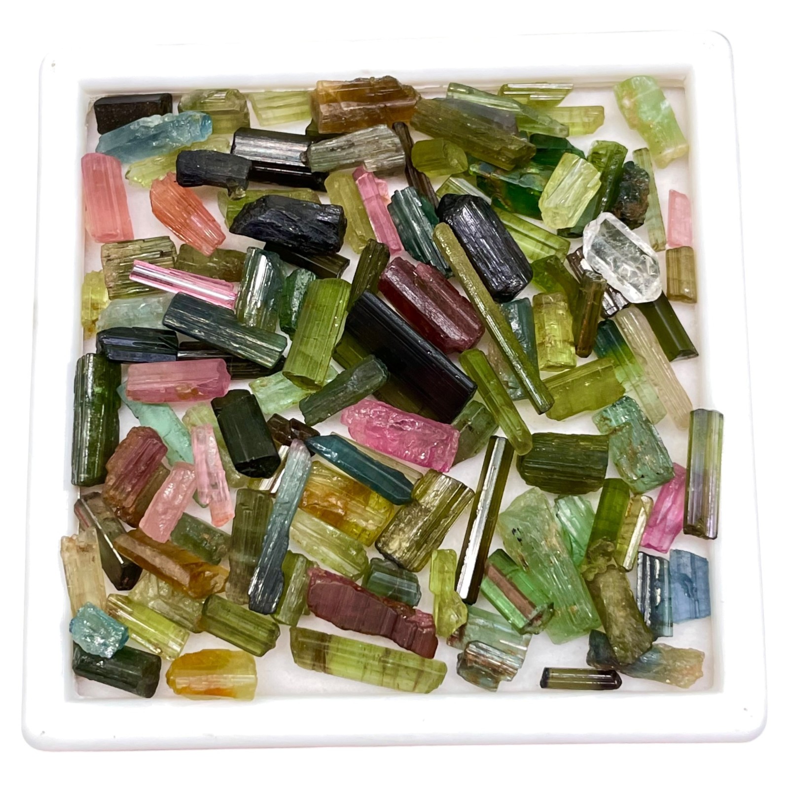 116 Pcs Natural Tourmaline 5-19mm Multi Color Rough Stick Loose Gemstones Lot