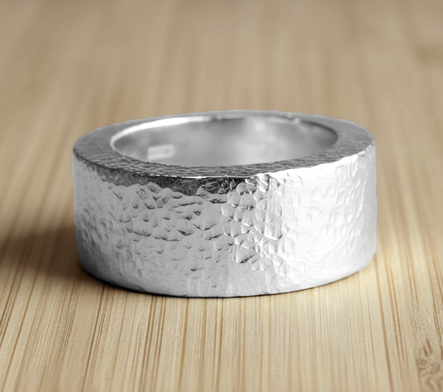 Hammered CUSTOM 999 Silver Ring 31g 1Oz Ancient Rome Width 13.5mm Thick 3.5mm