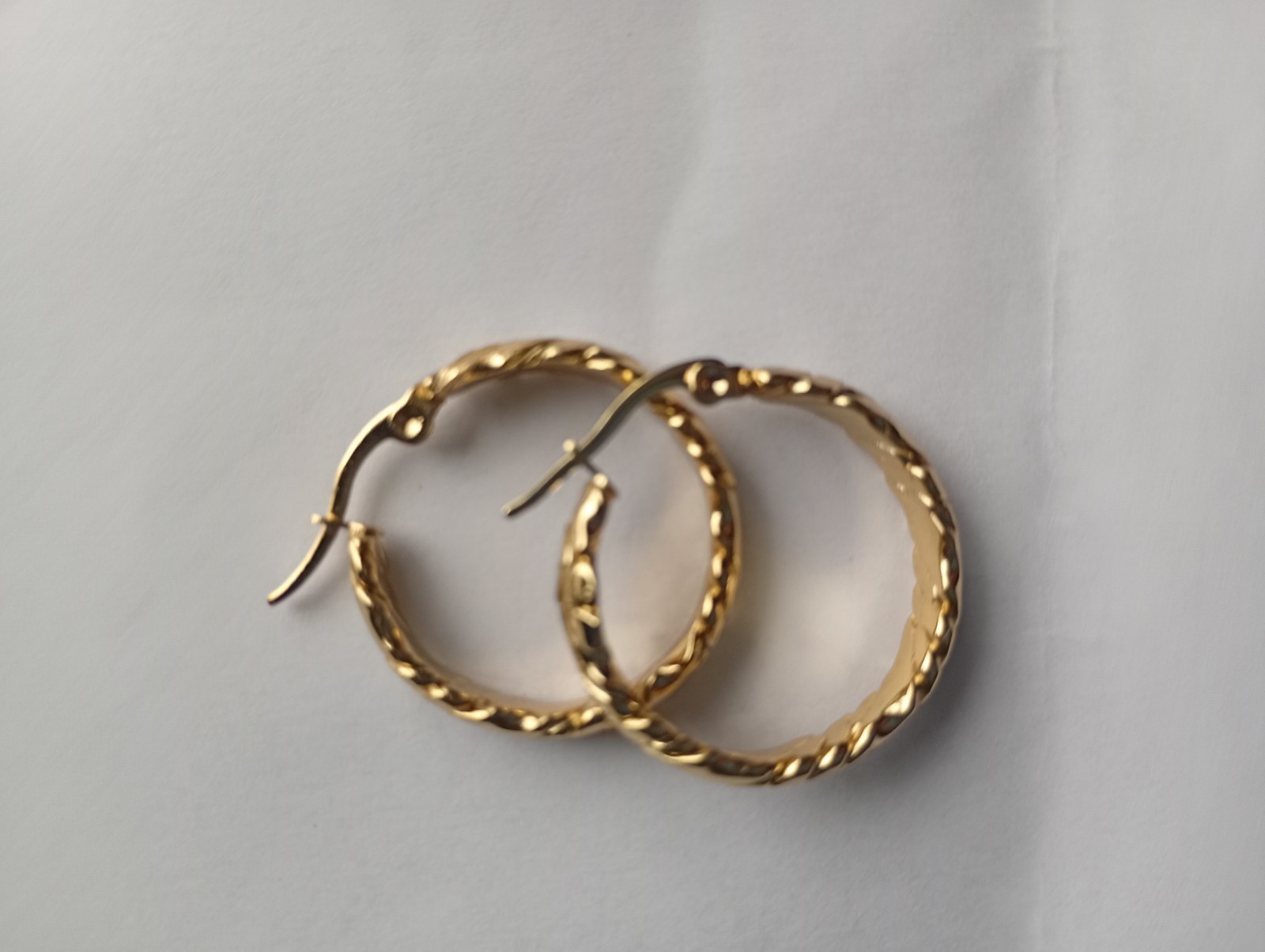 Bonded Gold On Silver Medium Hoops, Tarnish Free And Waterproop