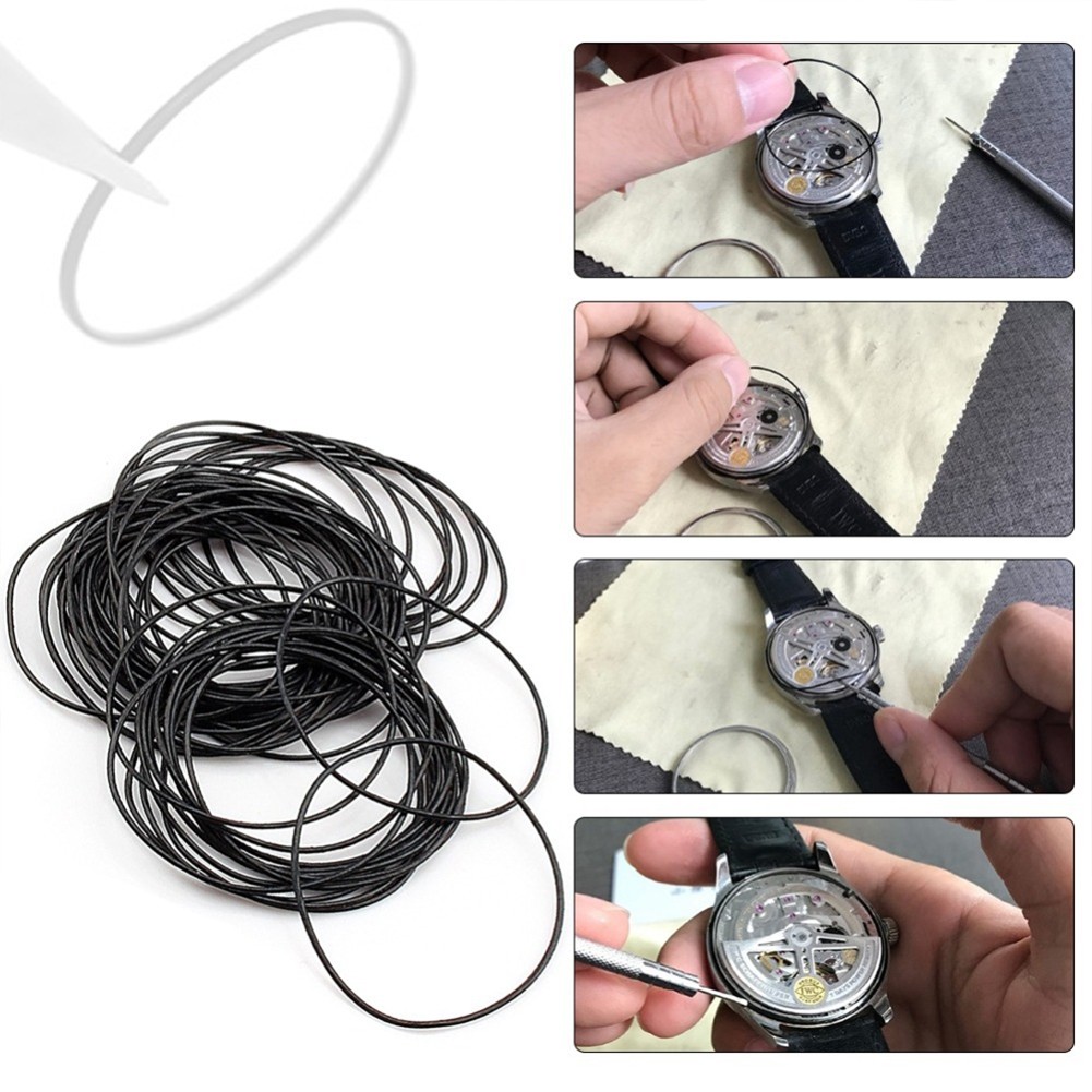 200Pcs Replacement Rubber 0.5mm 0.6mm O-ring watch washer waterproof Washer I
