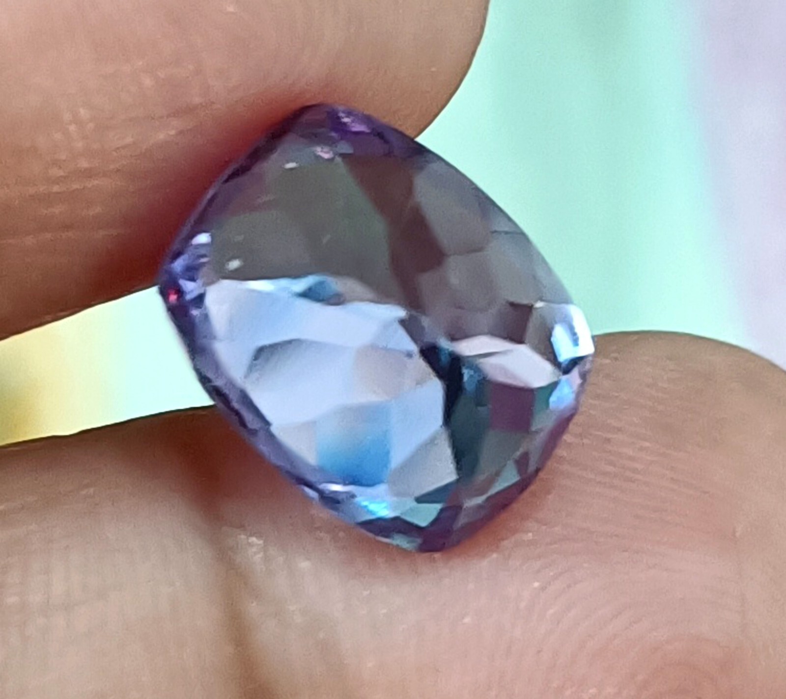 NATURAL Loose Montana Bi-Color Change Sapphire Cushion Cut GEMSTONE 20.00 Ct