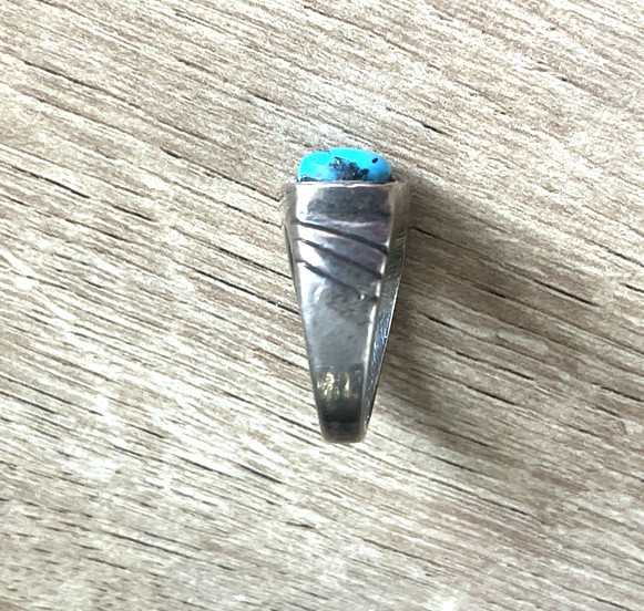 Vintage Southwestern BLUE TURQUOISE & RED CORAL Ring-Size 10-VERY NICE!!