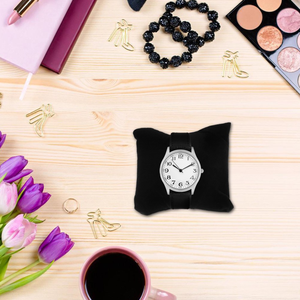 10Pcs Soft Velvet Watch Holder Pillows for Jewelry Display Black Cushions