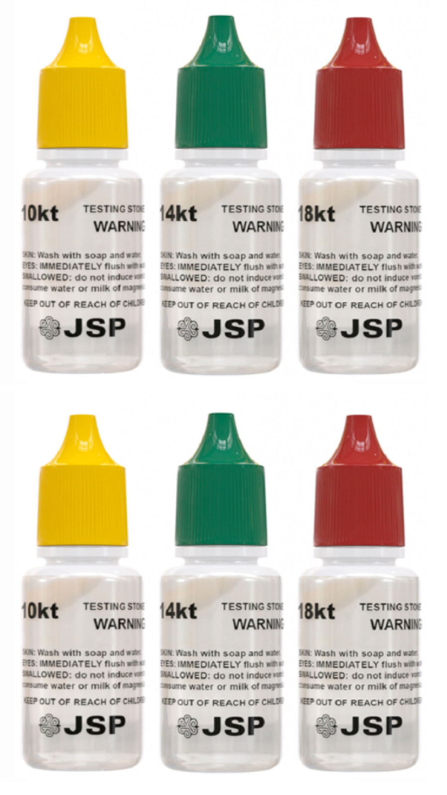6 Bottles Gold Testing Kit 10k 14k 18k Solution Acids Test Authenticity Detector