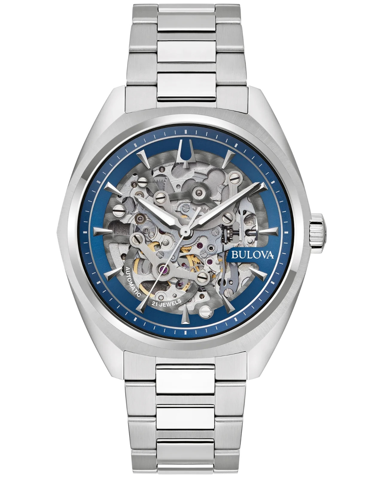 Bulova Surveyor Skeleton Dial & Back 41mm Automatic Blue Dial Men’s Watch 96A292