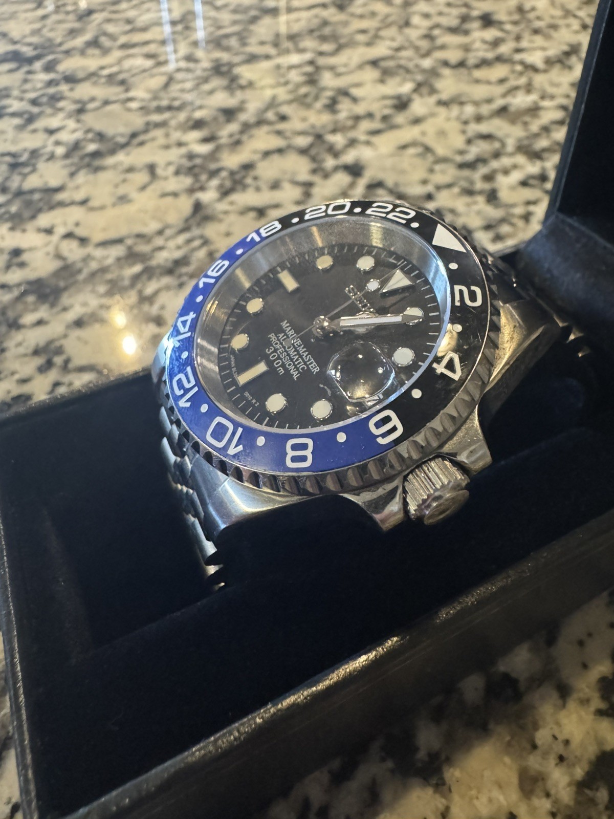 Custom 40mm “Batman/Batgirl” GMT Style Diver Mod Watch NH34 Automatic