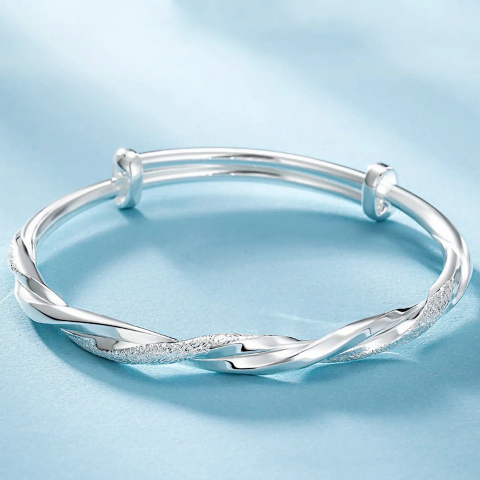 925 Sterling Silver Flower Bracelet Women Adjustable Luxury Party Jewelry
