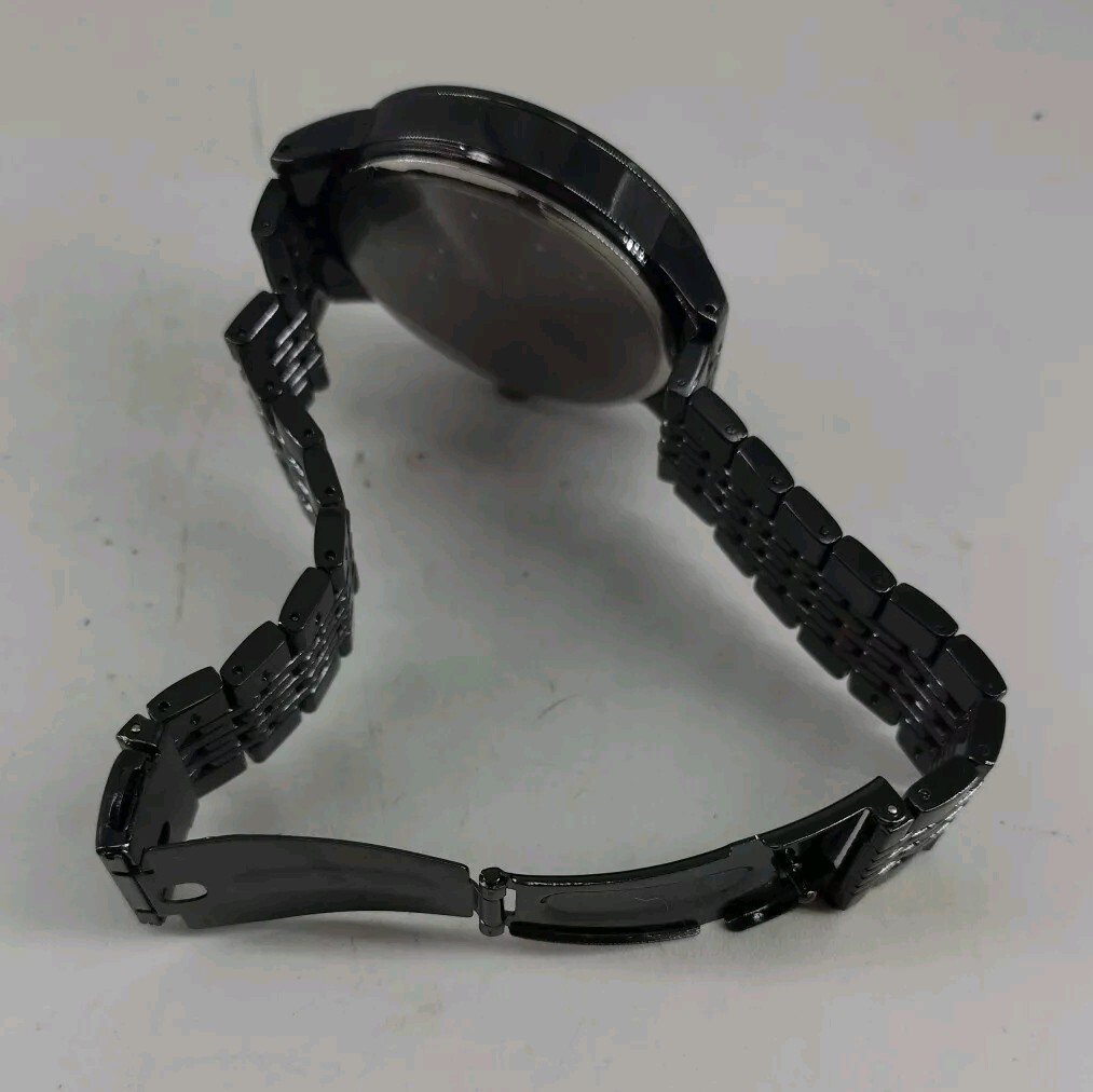 George Men’s Watch Easy to Read Black W/ Silver Numbers Needs Battery NIB