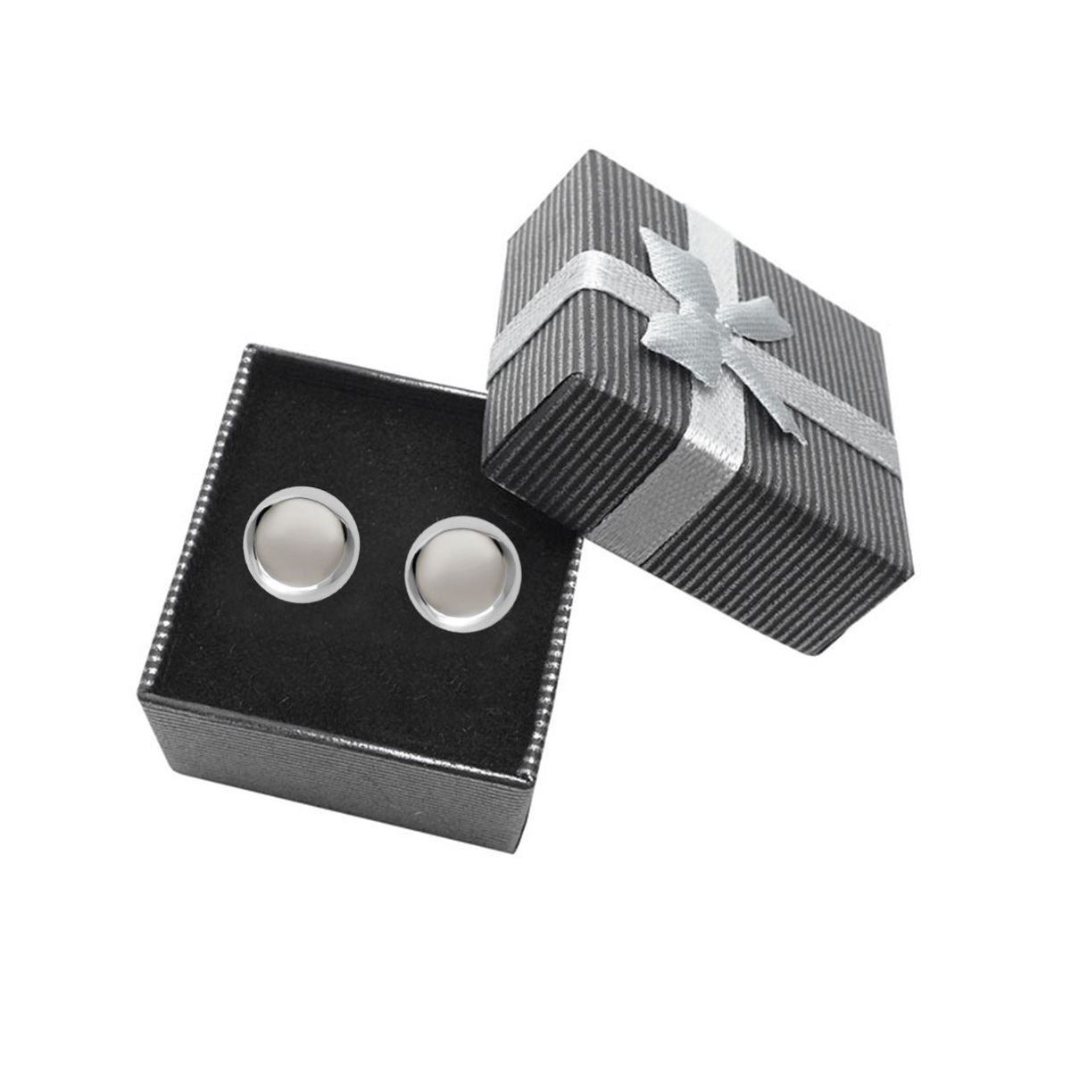 Ladies 925 Silver Mother of Pearl Round Stud Earrings – Gift Idea – Jewellery Elegant