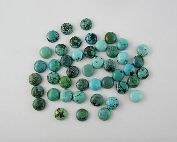 Natural Tibetan Turquoise Round Cabochon 5mm to 12mm Loose Gemstone