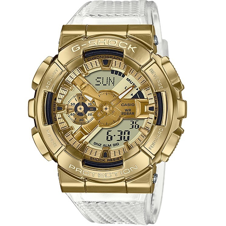 Casio G-Shock GM-110SG gold G-Steel on transparent strap 200m ORIGINAL
